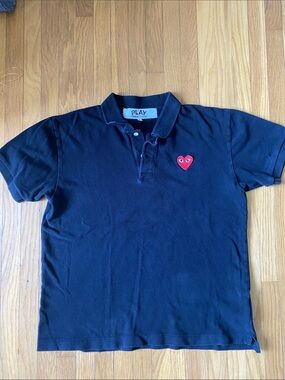 Comme des Garçons PLAY black Polo with PLAY Label